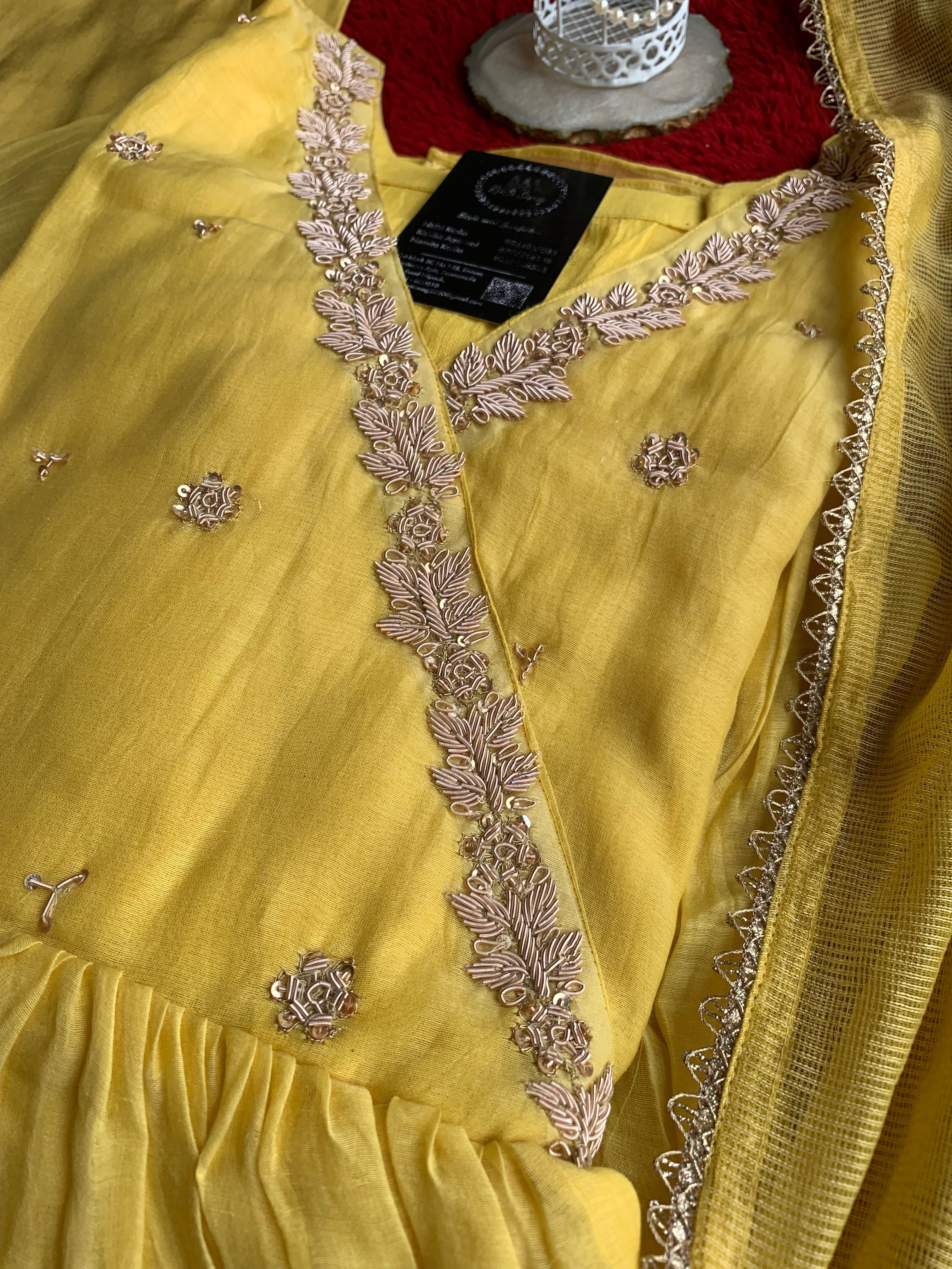 K - 105 Premium Mul Chanderi Dress