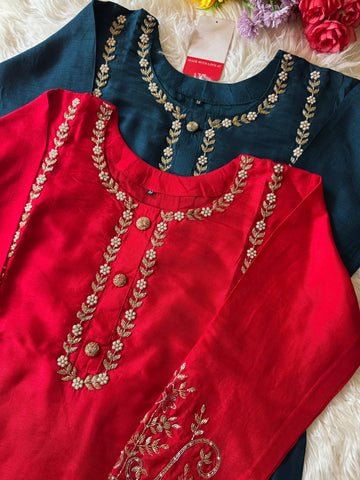 Embroidered kurta Bottom with dupatta