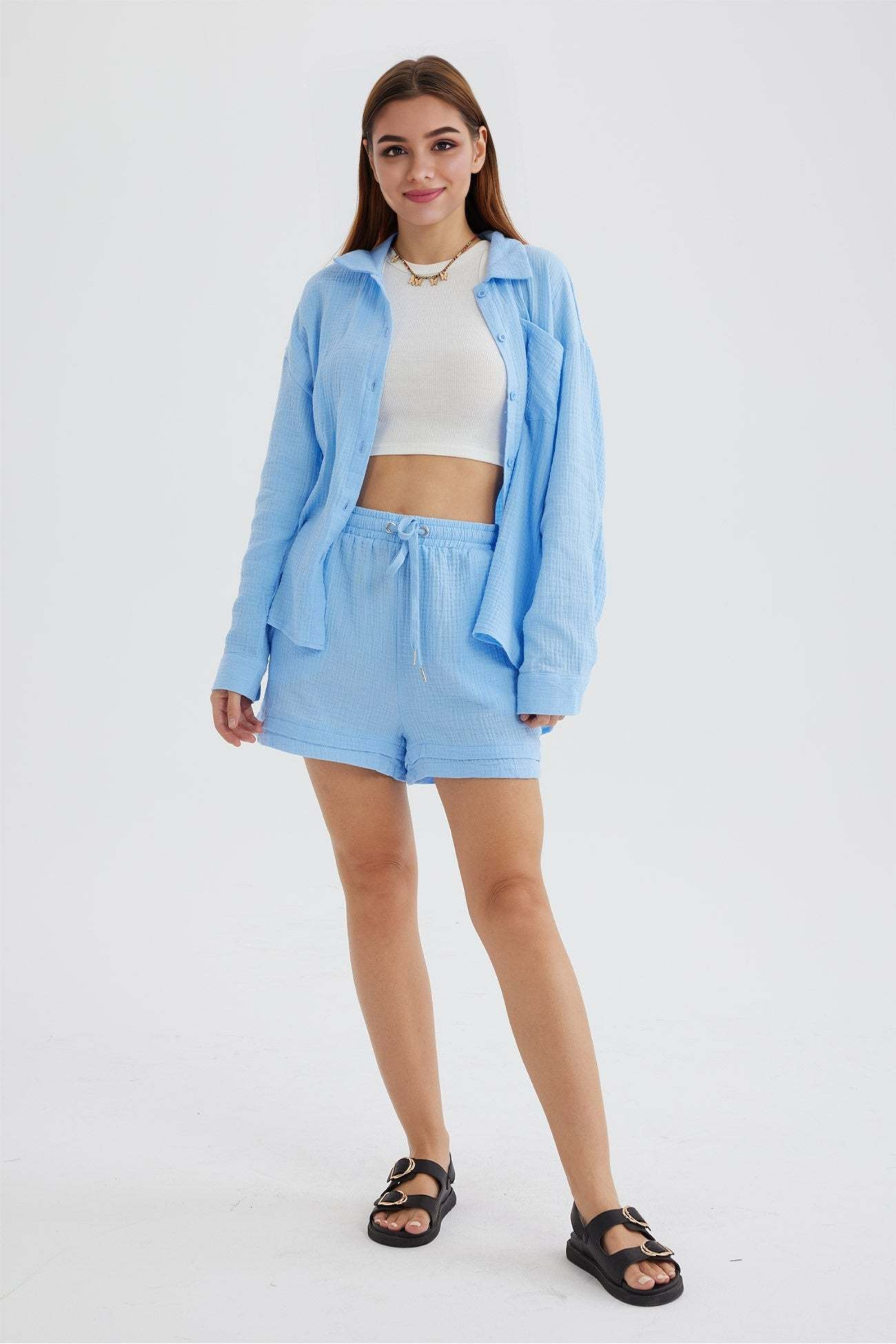 Sky - Women’s Cotton Two-Piece Set