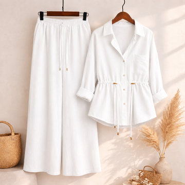 Luxe Breeze White Two-Piece Co-Ord Set