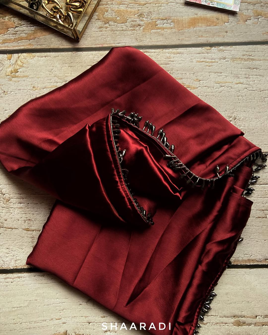 Pre-Draped Rosa Satin Saree