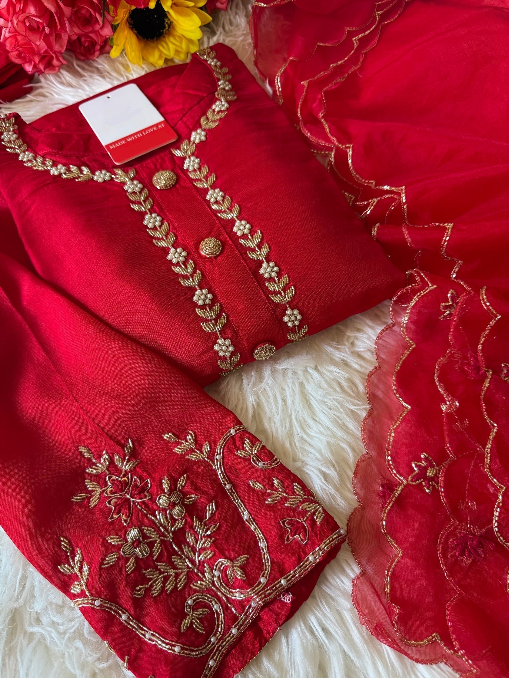 Embroidered kurta Bottom with dupatta