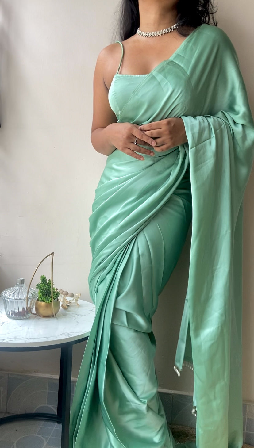 Pre-Draped Rosa Satin Saree