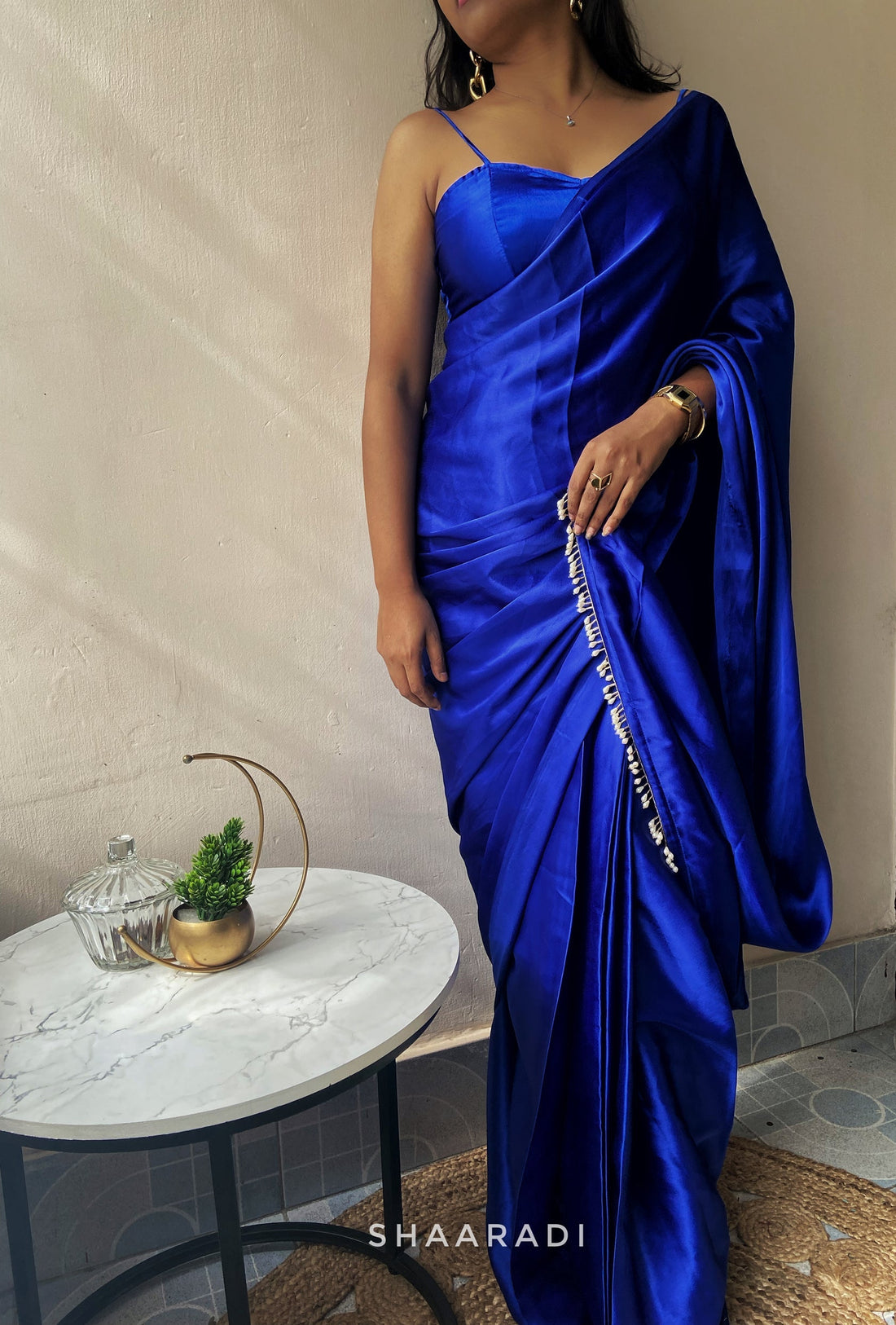 Pre-Draped Rosa Satin Saree