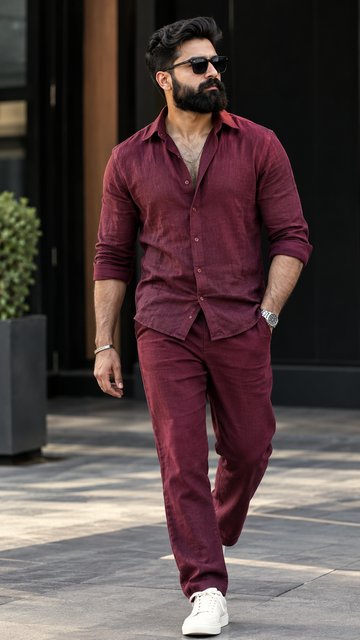 Premium Men's Heavy Linen Shirt & Pant Set