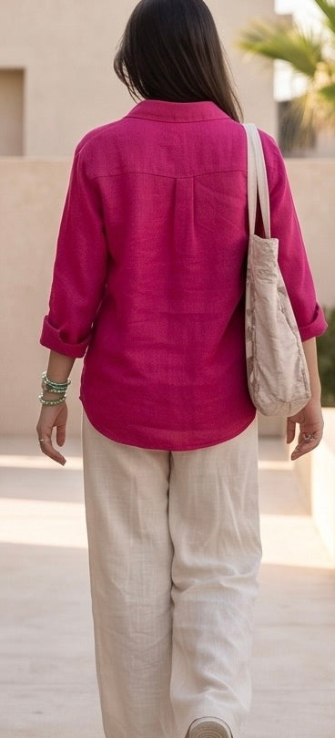 Pink Pure Linen Co-Ord Set | Effortless Chic