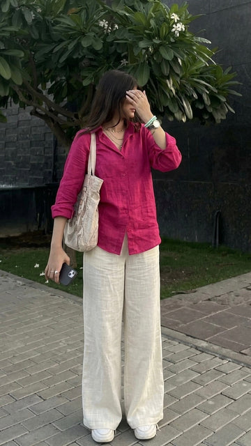 Pink Pure Linen Co-Ord Set | Effortless Chic