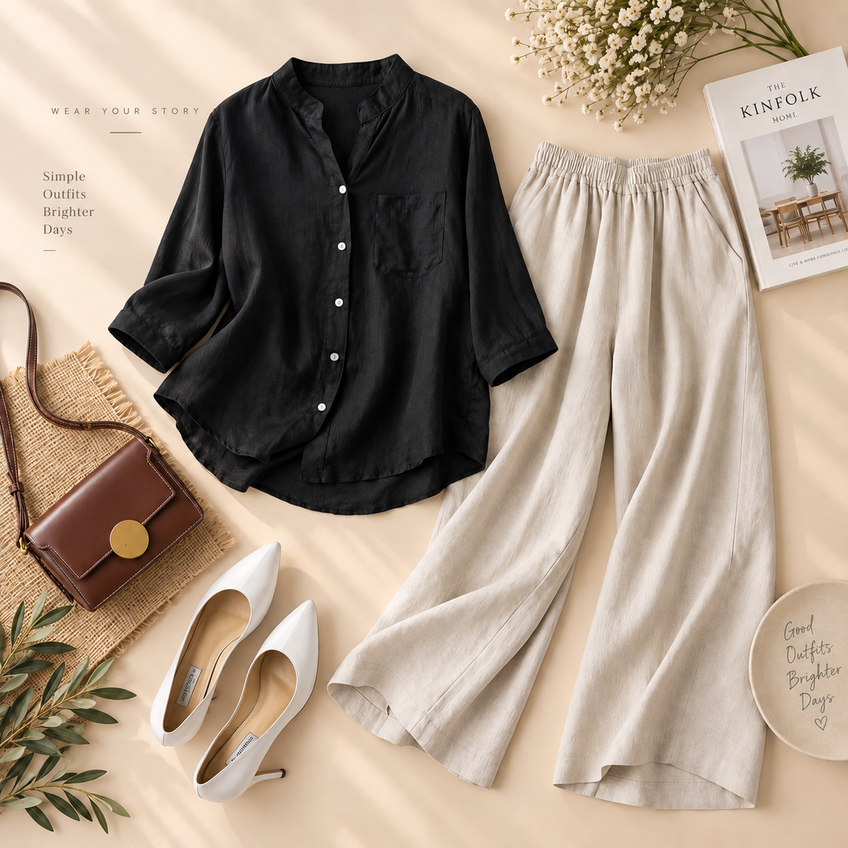 Pure Premium Cotton Shirt & Relaxed Fit Pants Co-ord Set