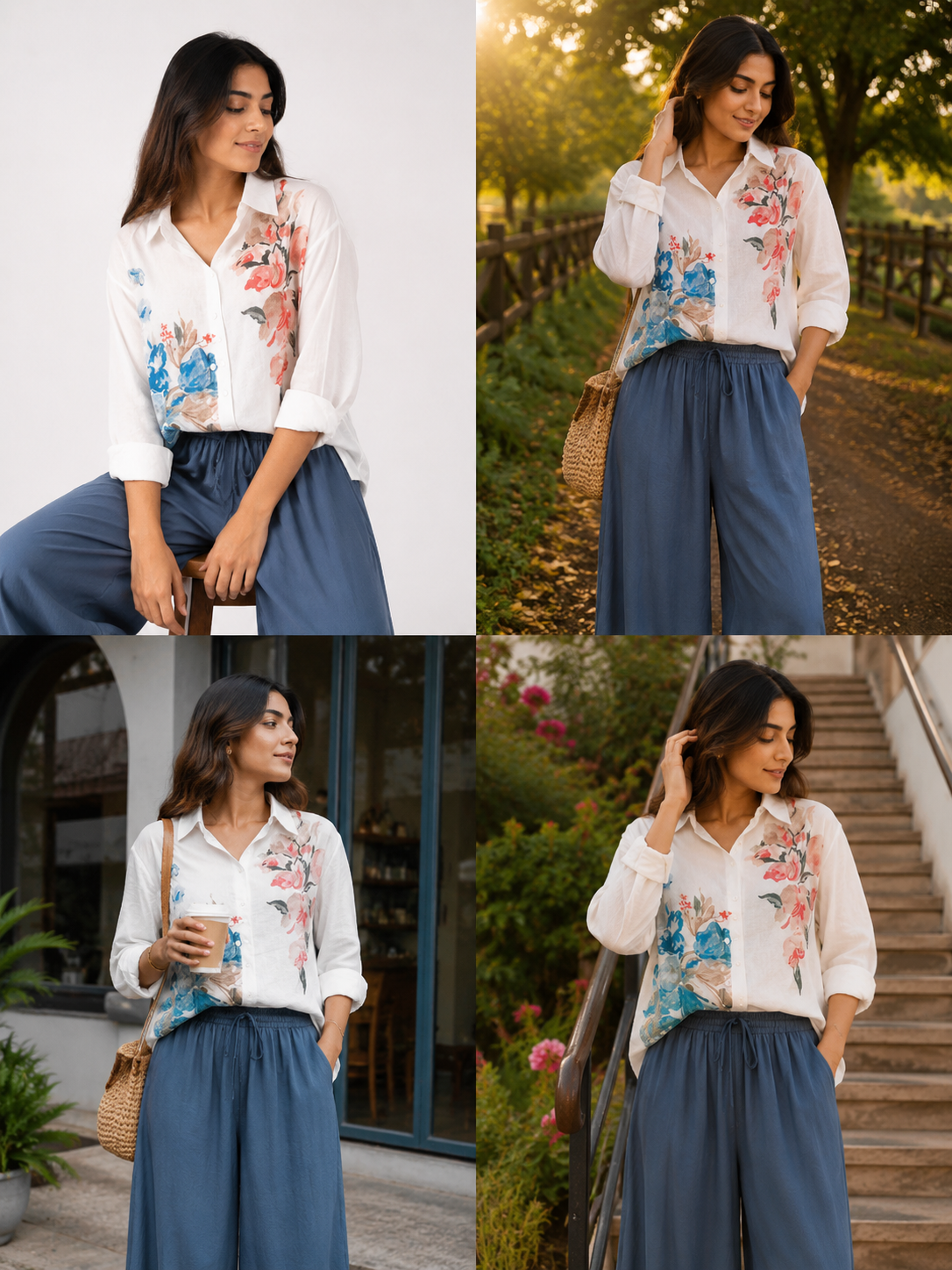 Pure Linen Printed Co-Ord Set