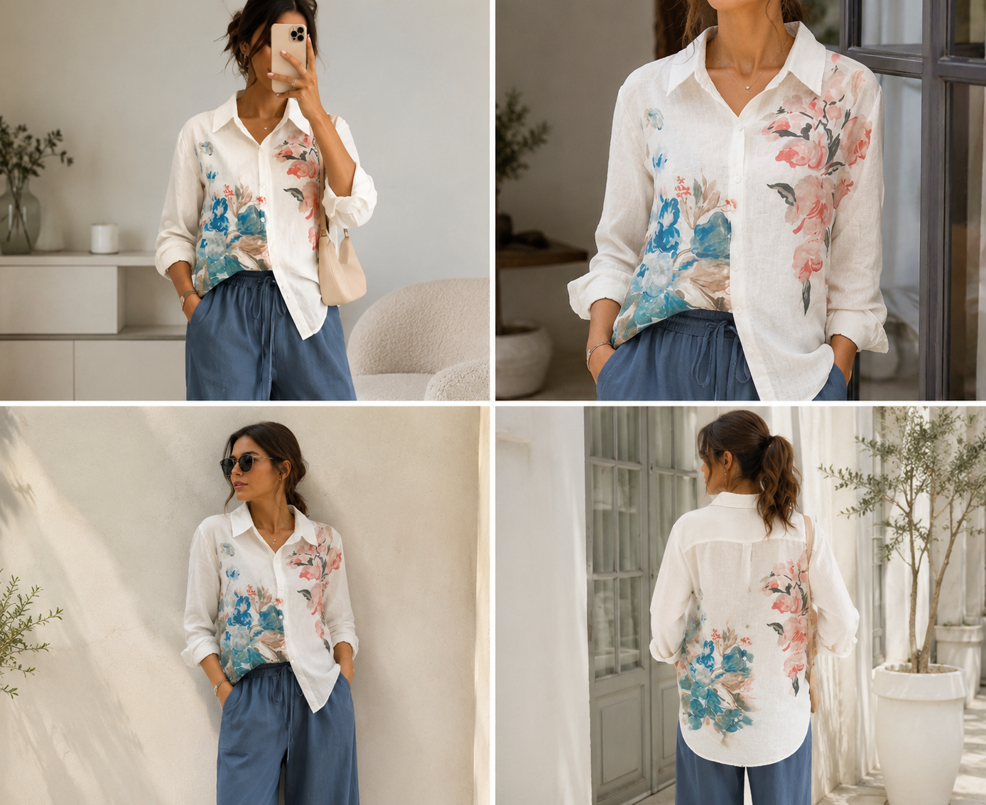 Pure Linen Printed Co-Ord Set