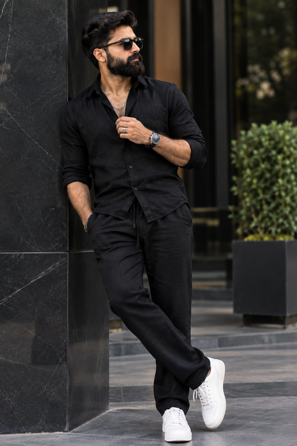 Premium Men's Heavy Linen Shirt & Pant Set