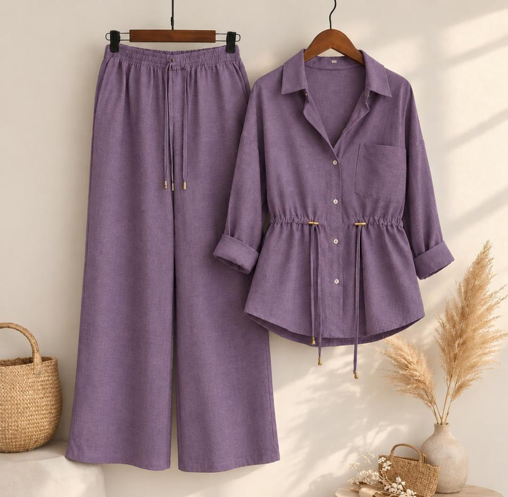 Luxe Purple Breeze Two-Piece Co-Ord Set