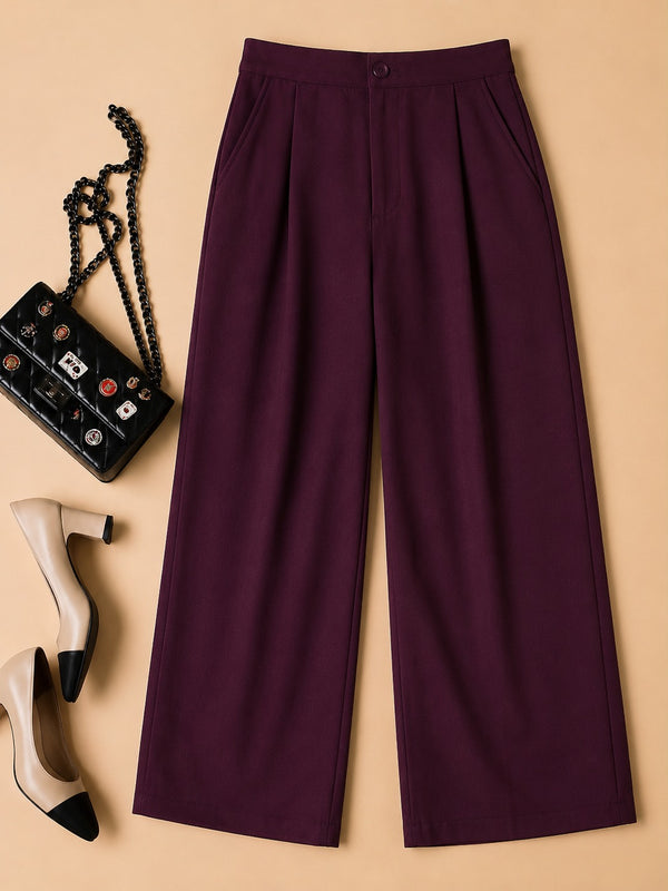 Women's Cotton Linen Wide-Leg Trousers