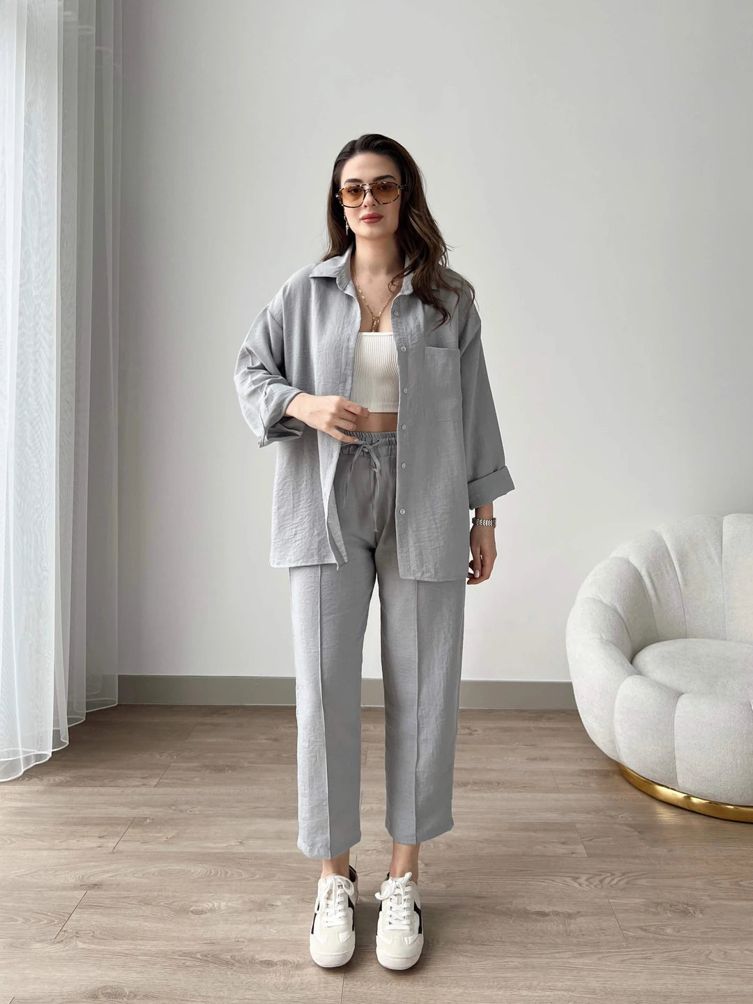 Grey - Women’s Light Irish Cord Set