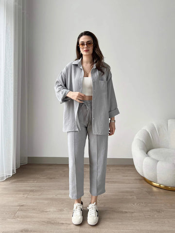 Grey - Women’s Light Irish Cord Set