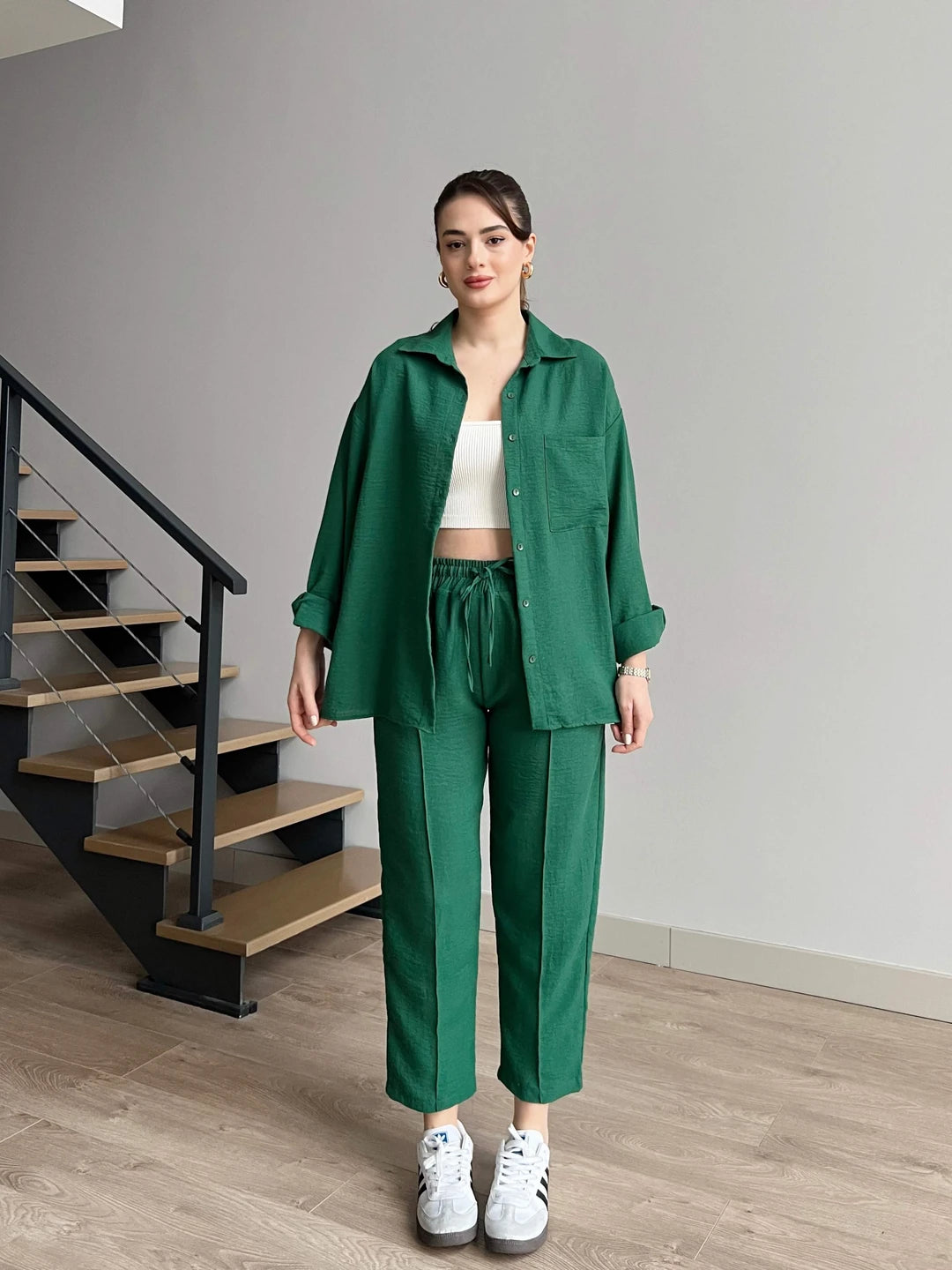 Dark Green - Women’s Light Irish Cord Set