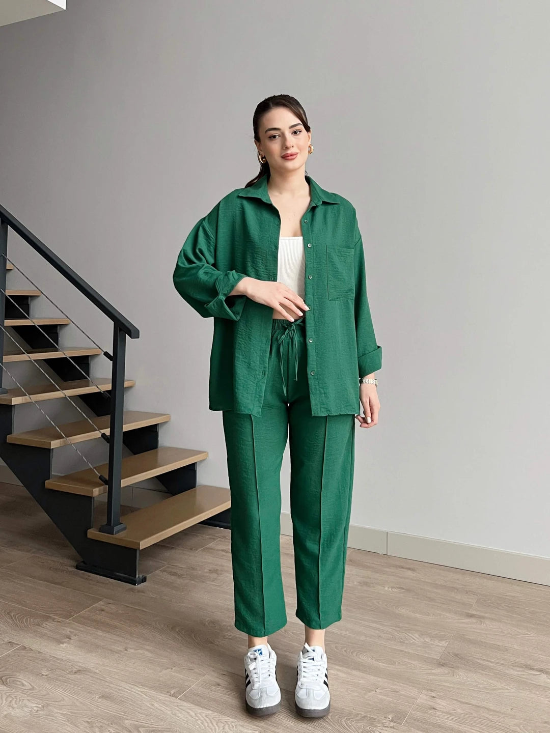 Dark Green - Women’s Light Irish Cord Set