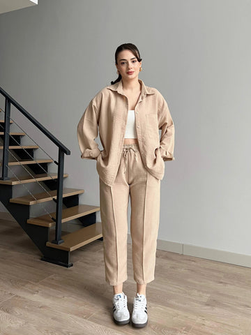 Beige - Women’s Light Irish Cord Set