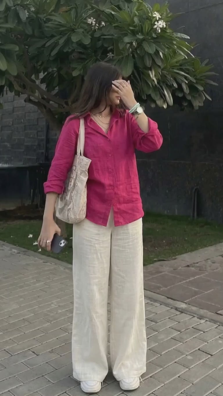 Pink Pure Linen Co-Ord Set | Effortless Chic