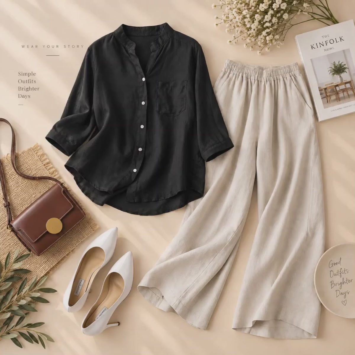 Pure Premium Cotton Shirt & Relaxed Fit Pants Co-ord Set