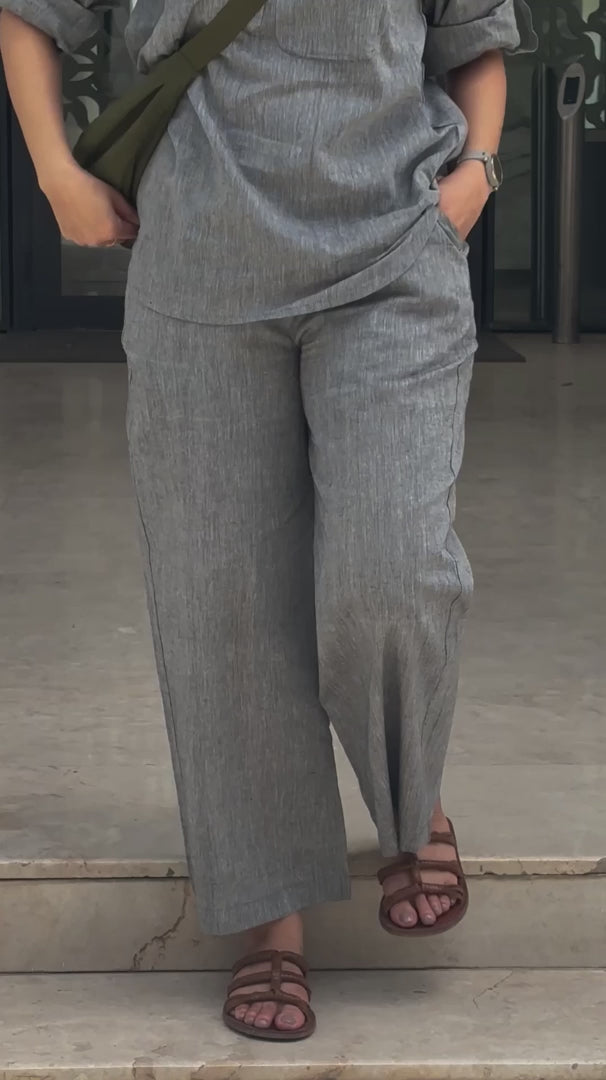Masala Chai Cotton Co-Ord Set in Grey
